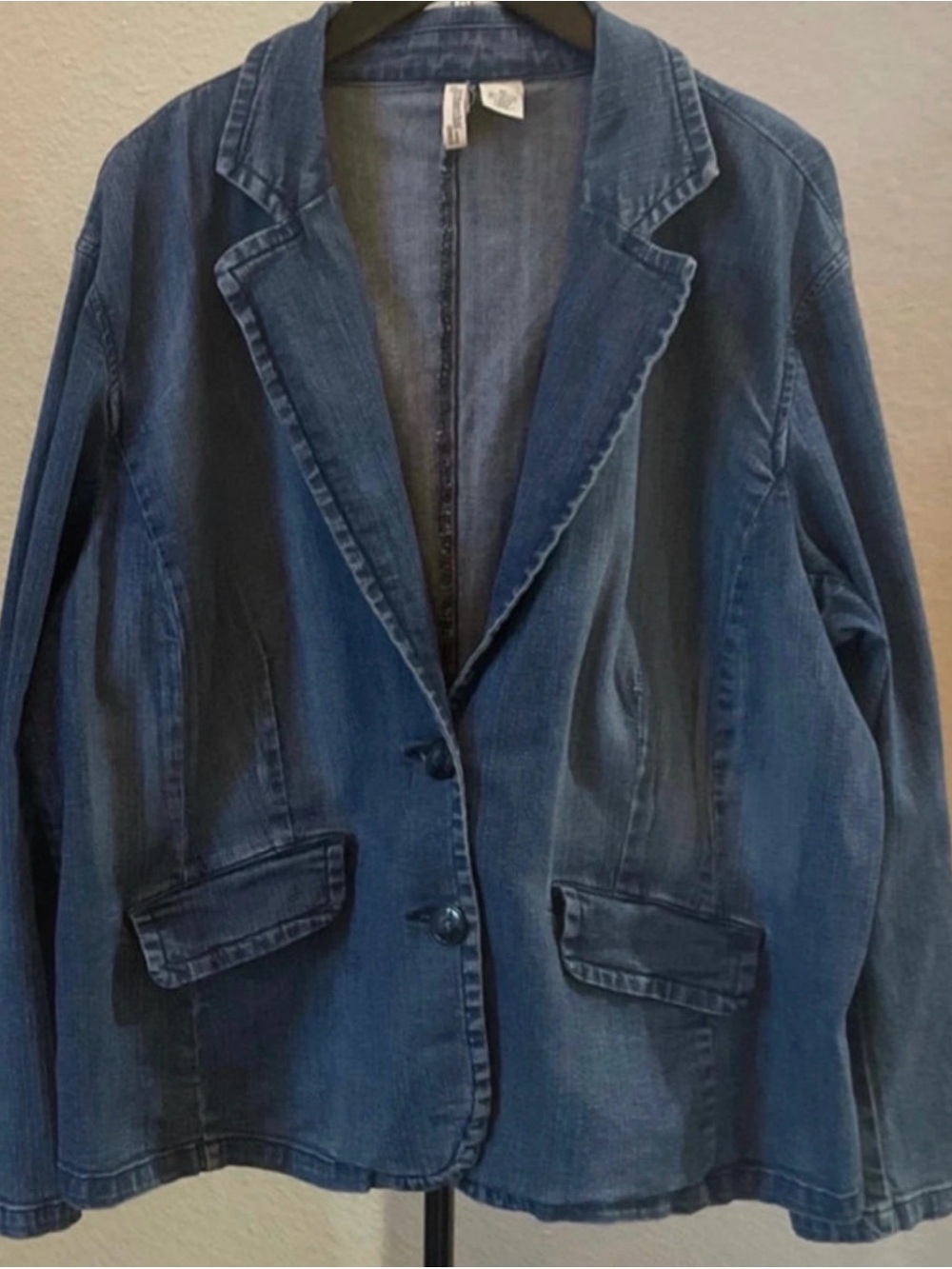 Classic Blue Denim Blazer Jacket - Women's